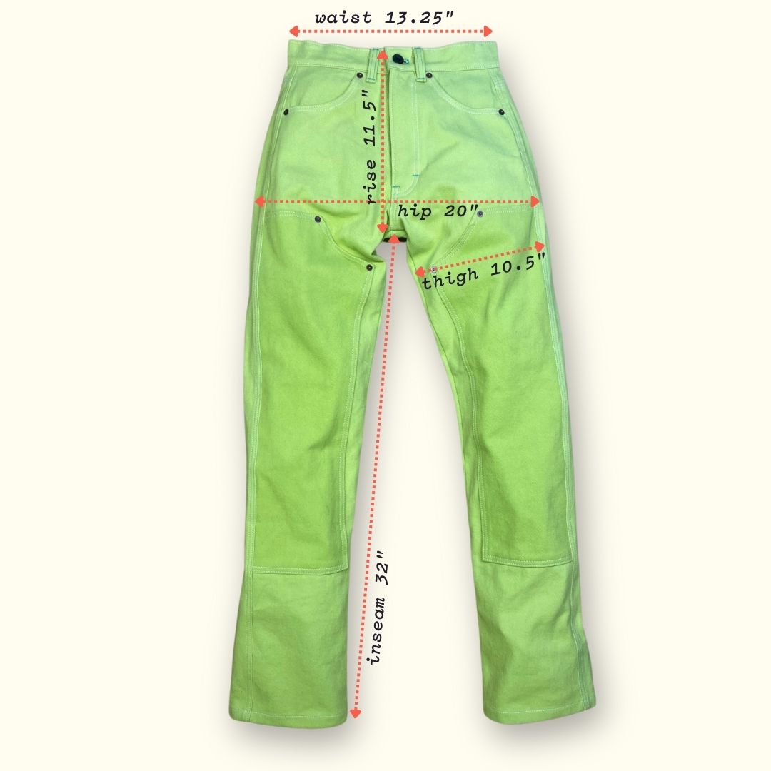 touring - double knee - size 23 - chartreuse