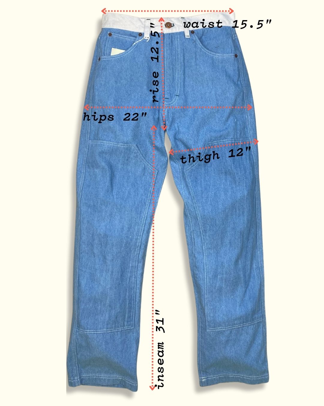 touring - double knee - size 28 - light denim