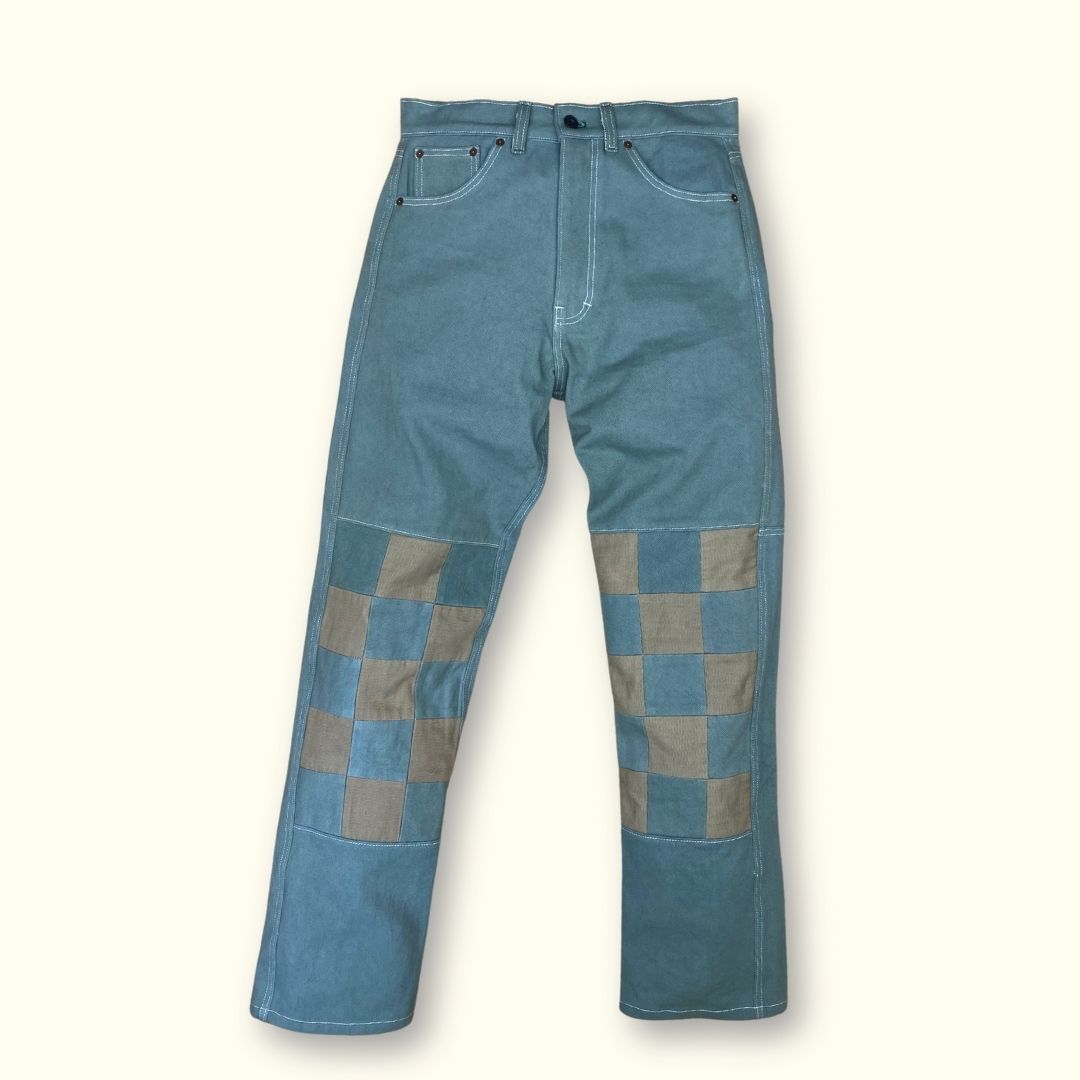 touring - checks - size 28 - eucalyptus + khaki