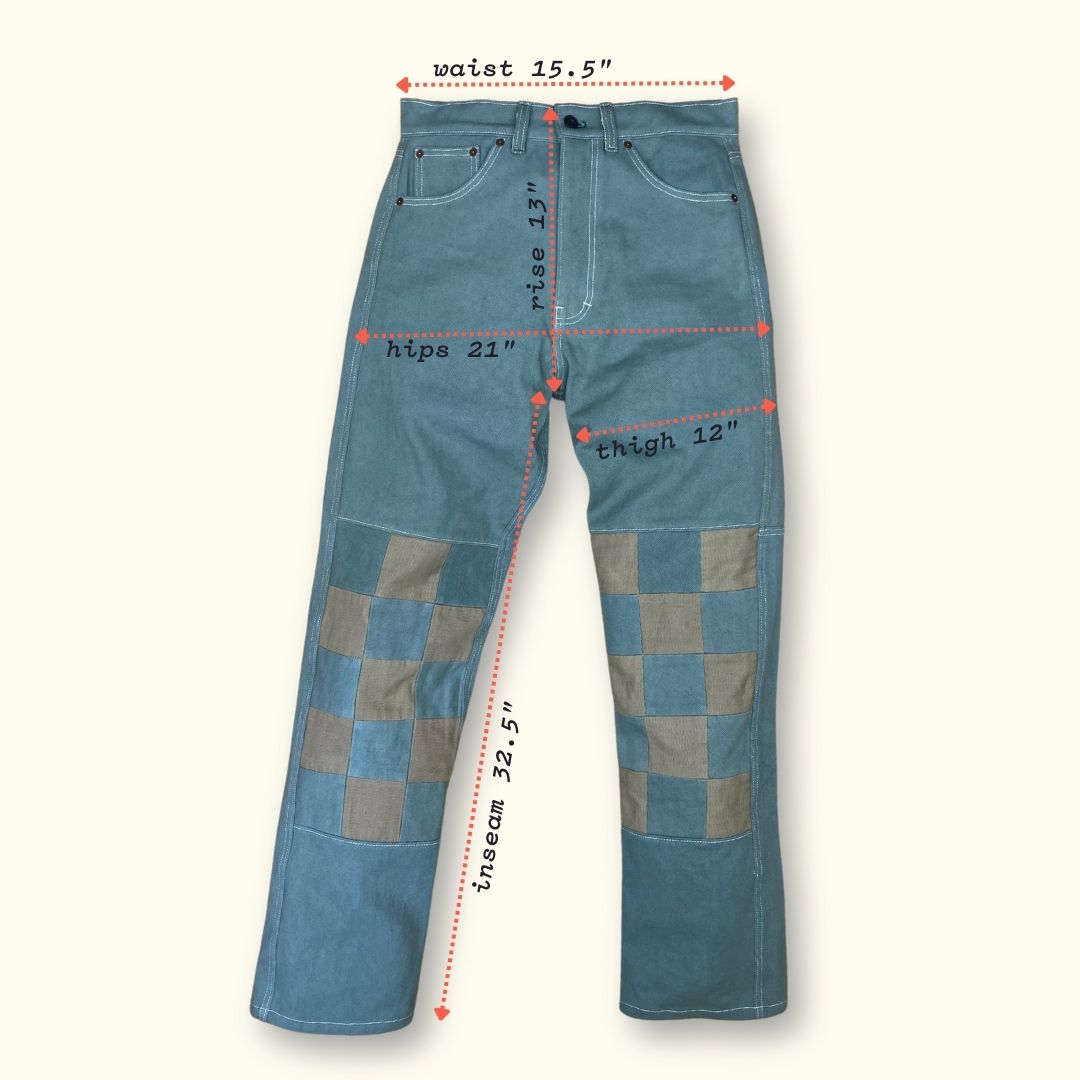 touring - checks - size 28 - eucalyptus + khaki