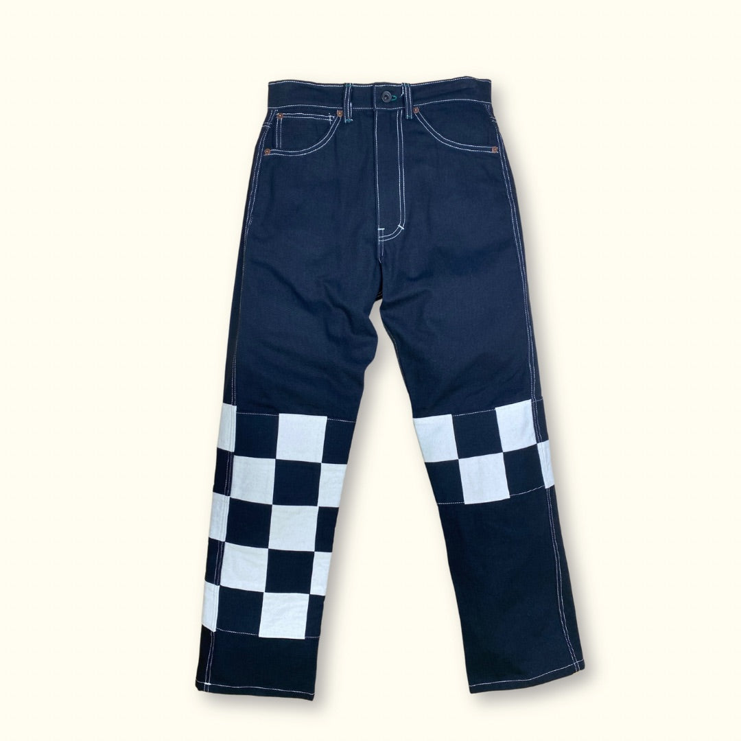 touring pant - checks - size 26 - black + natural