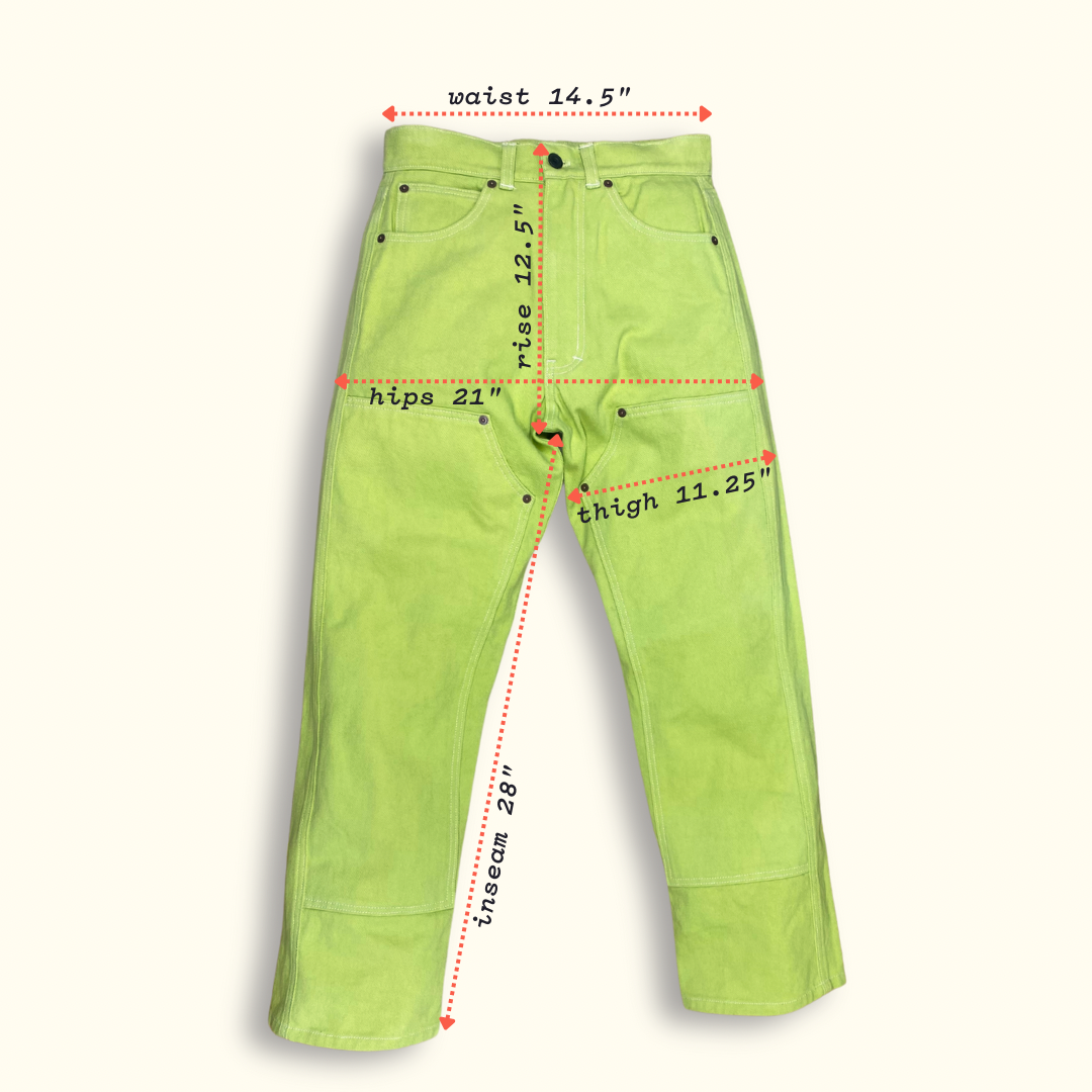 touring - double knee - size 26 - chartreuse