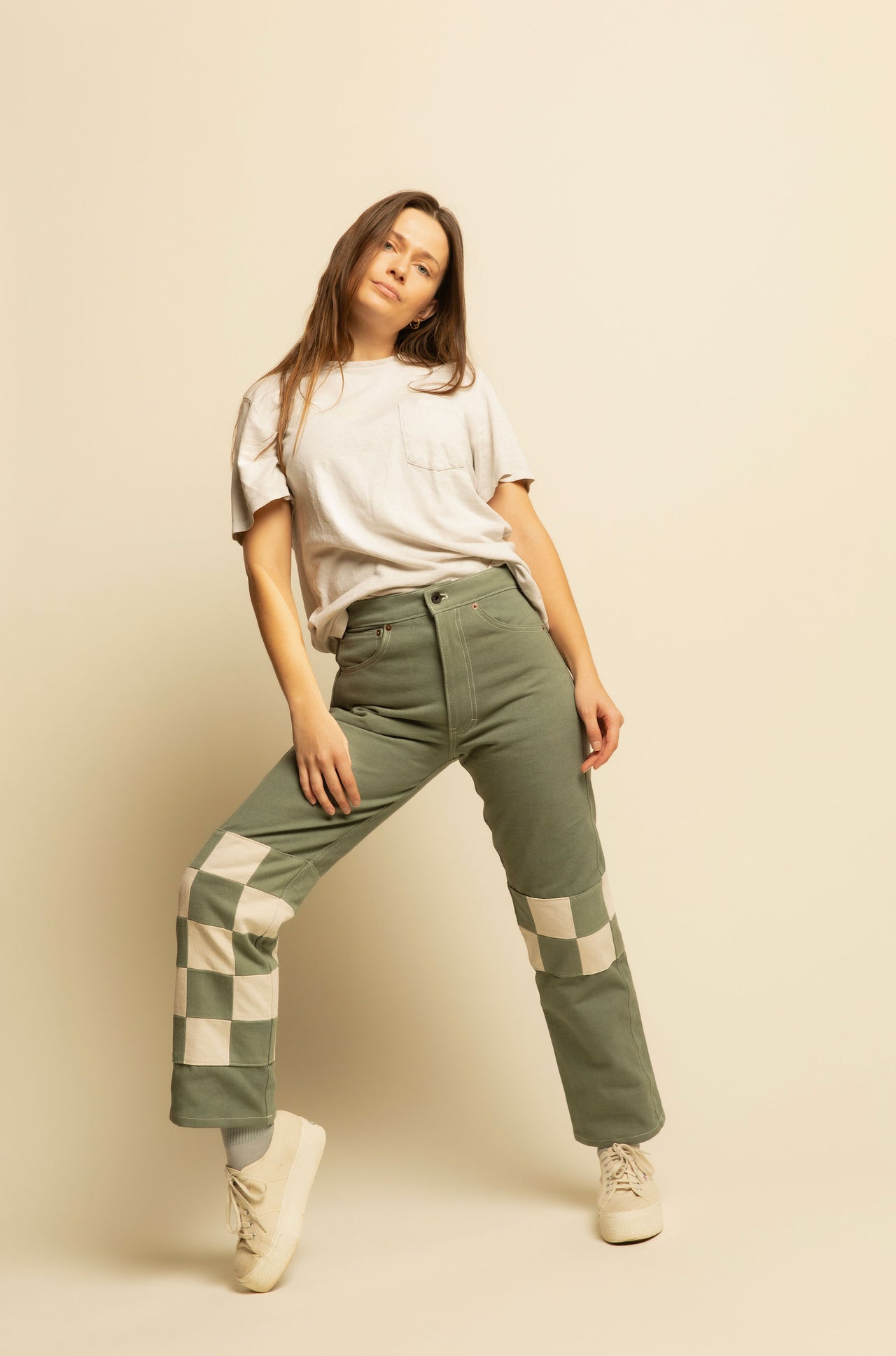 Touring Pant in Checks - Olive + Natural